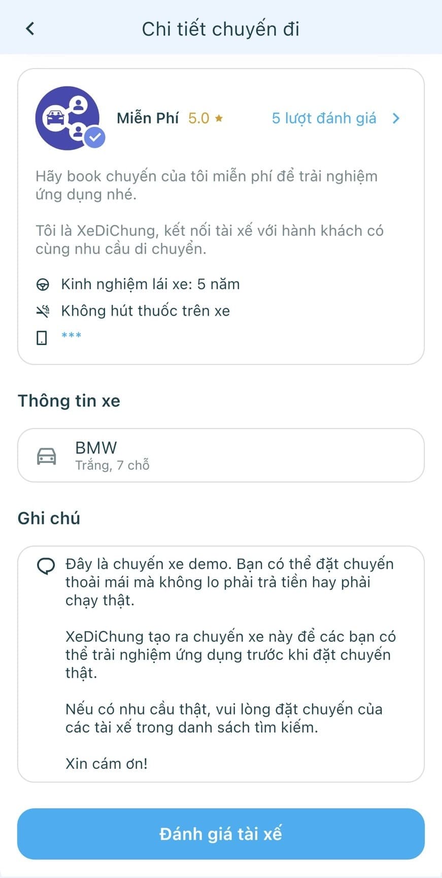 Đánh giá và phản hồi là những yếu tố quan trọng ảnh hưởng trực tiếp đến quyết định đặt chuyến của hành khách. Điều này sẽ giúp người dùng tiềm năng có cách nhìn khách quan hơn khi tìm kiếm tài xế và chuyến xe ghép phù hợp.